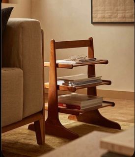 Mid Century Zara Home 2 tier Side table - #designer#vintage#crate& barrel# shelf#magazine#