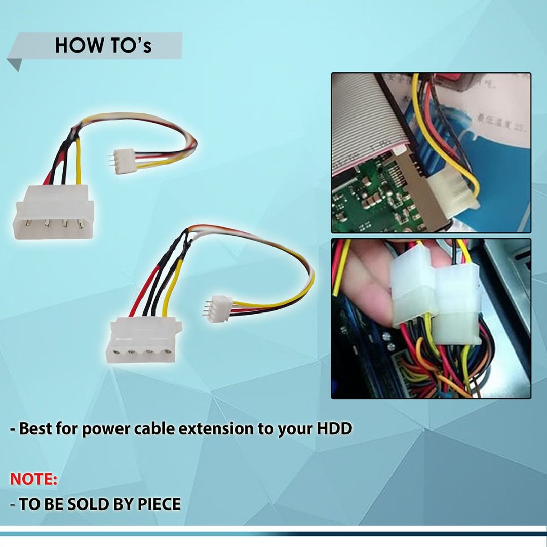 MOLEX IDE POWER 4-PIN to MICRO JST PH 2.0 4-PIN, BEST FOR HDD POWER ...