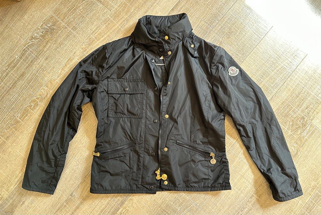 Moncler black windbreaker deals