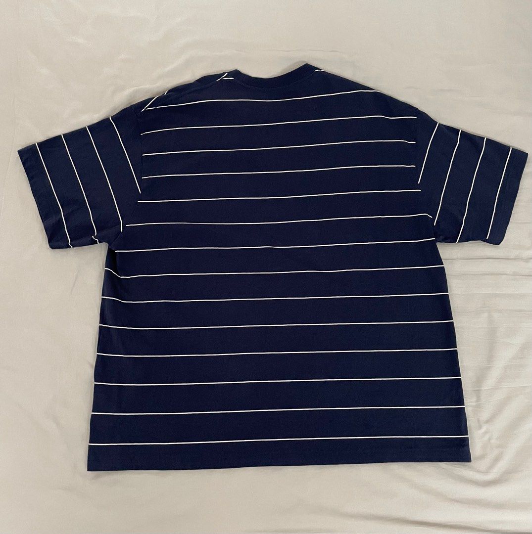 XL) S/S Boder T-Shirt (NAVY × WHITE) - メンズ