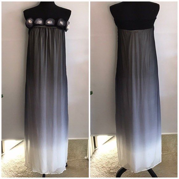 NEW Alice Olivia Ombr Rosette Celebrity Strapless Evening Gown Dress Wedding Party Silk Maternity Dress
