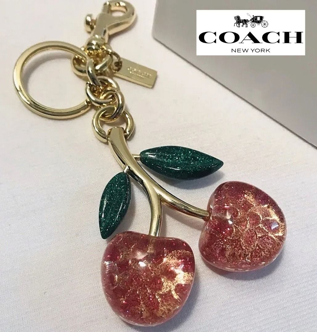 Coach Original Fashion Cherry 🍒 Keychain Coach Cherry Bag Charm Keychain  For Bag Come With box Suitable For Gift, Luxury, Accessories on Carousell