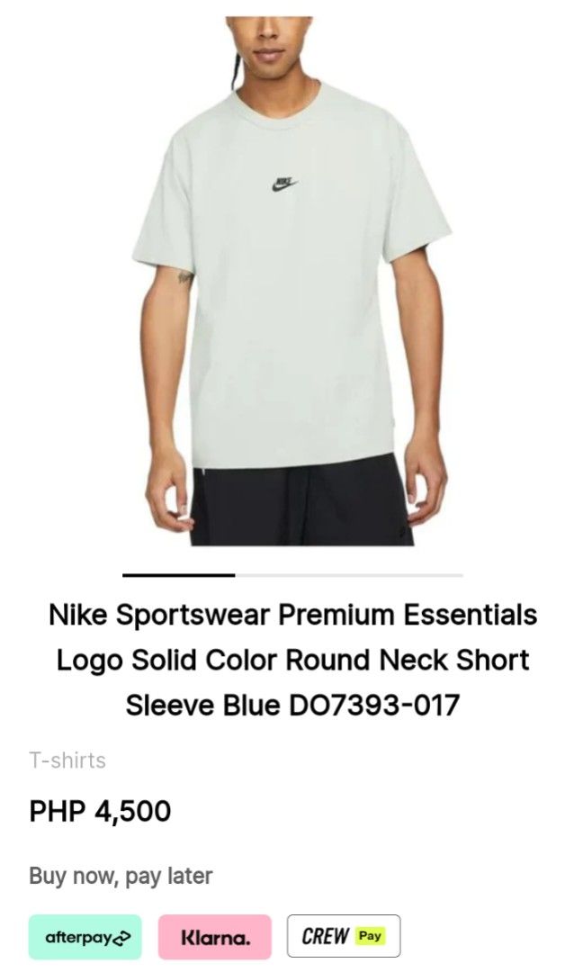 Nike Premium Essentials Sportswear Center Logo Tee Light Green