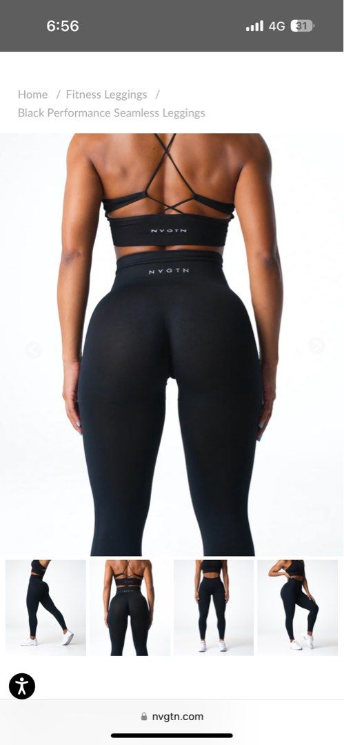 NVGTN black performance seamless leggings, Women's Fashion