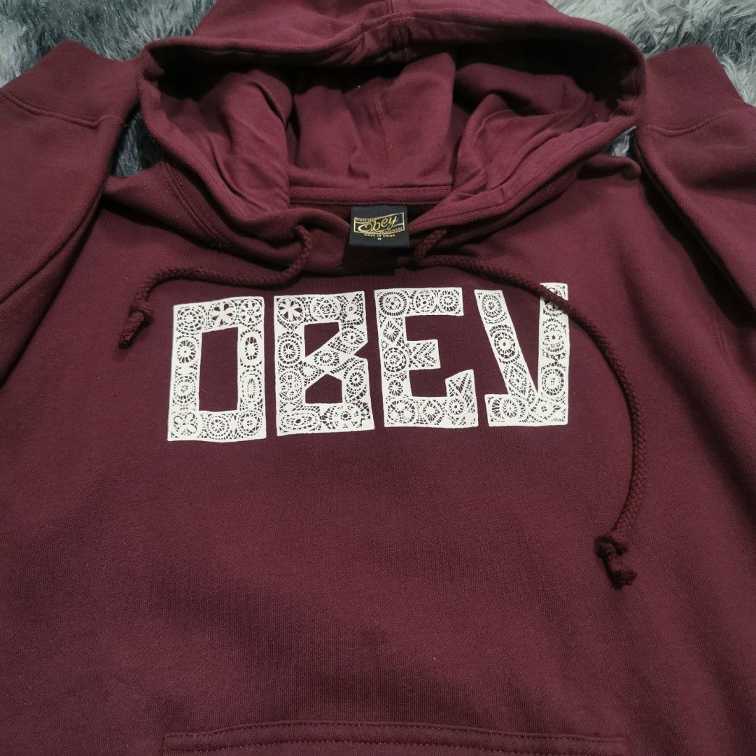 Maroon obey hoodie store