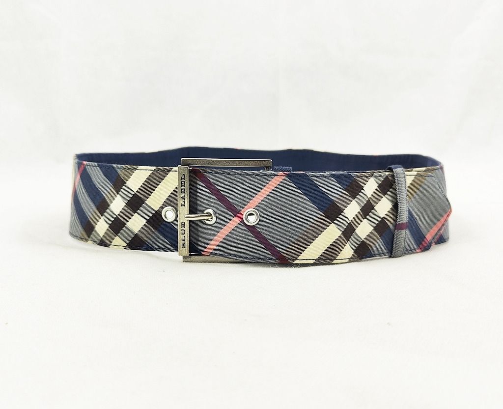 Blue burberry belt sale