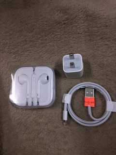 Original iPhone Charger and Jack Type Earphone