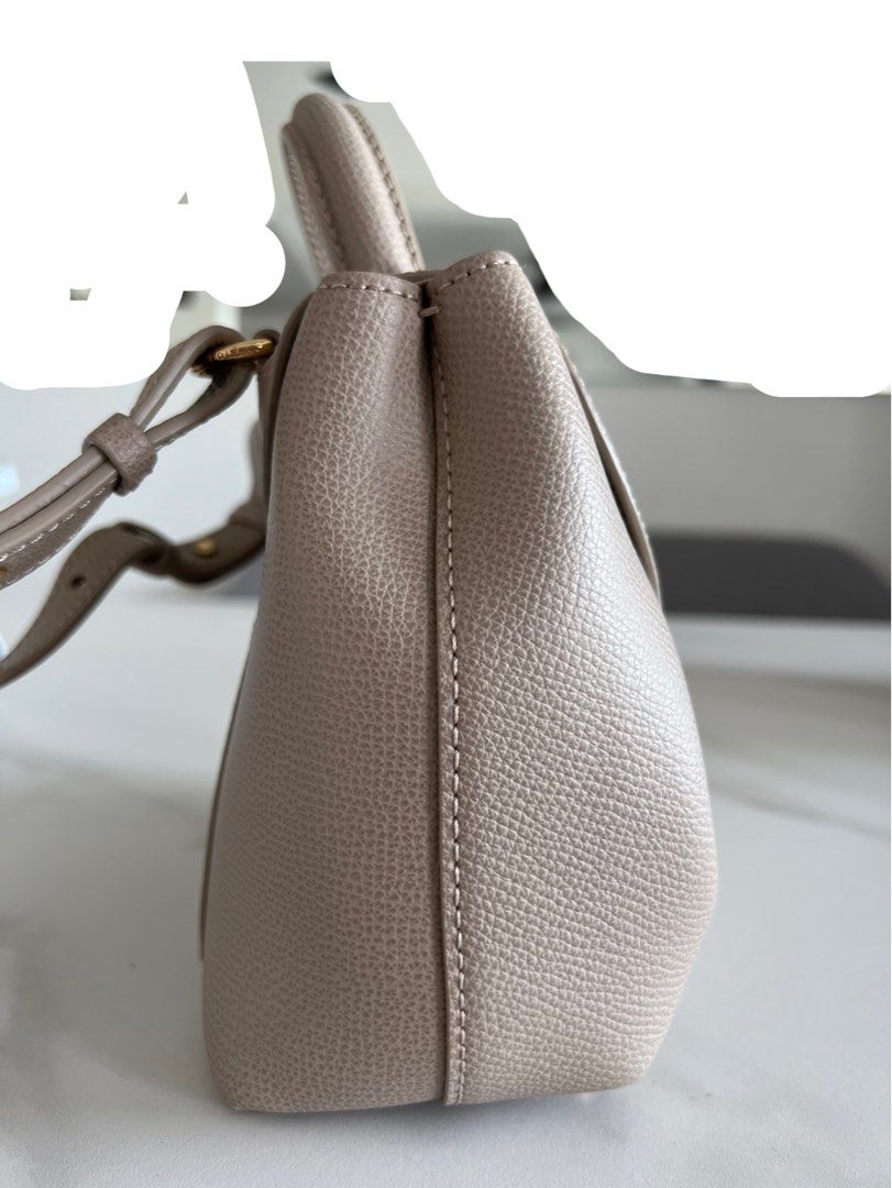 Polène  Bag - Numéro Un Nano - Taupe Textured leather