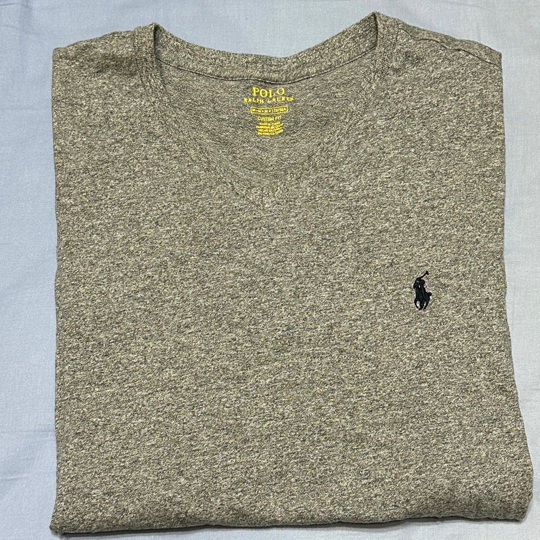 Polo Ralph Lauren 短袖短T T恤麻花灰色成人版M號Custom Fit 版型近 