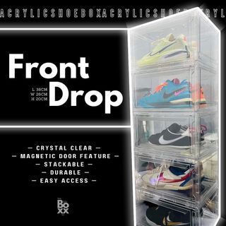 PREMIUM Acrylic FRONT Drop Shoe Box