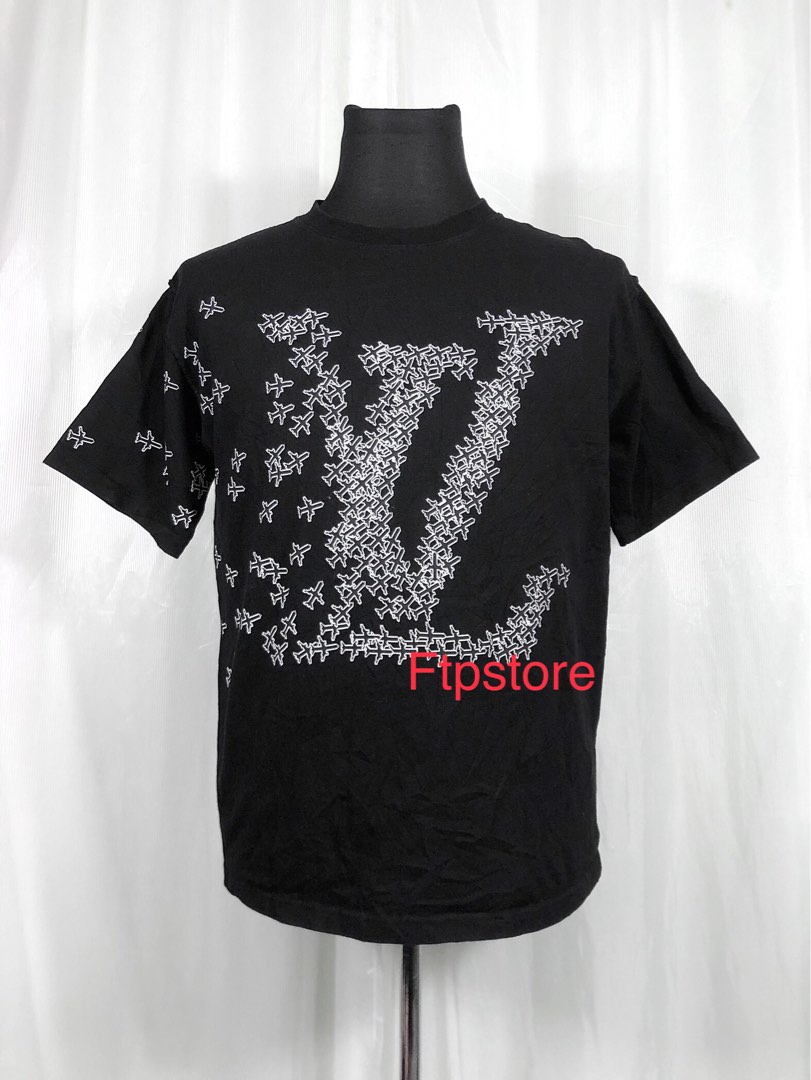 LV Plane Printed Cotton T-Shirt, Luxury, Apparel on Carousell