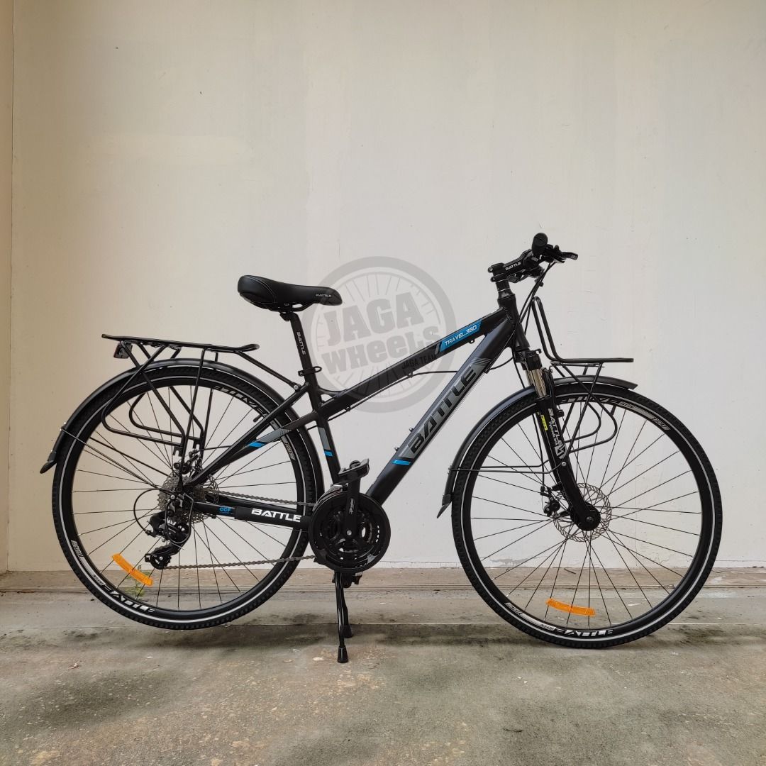 Ready stock Black touring bike bicycle 24s Shimano 700cc wheel