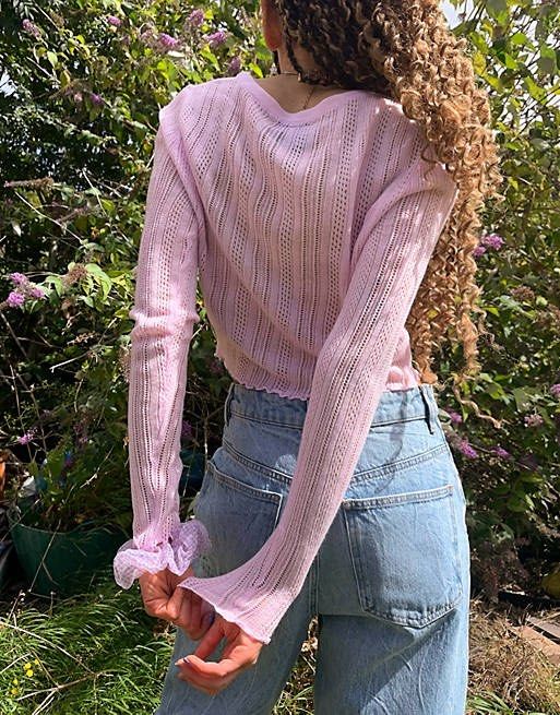 Reclaimed Vintage Inspired Button Front Crop 90s Cardigan