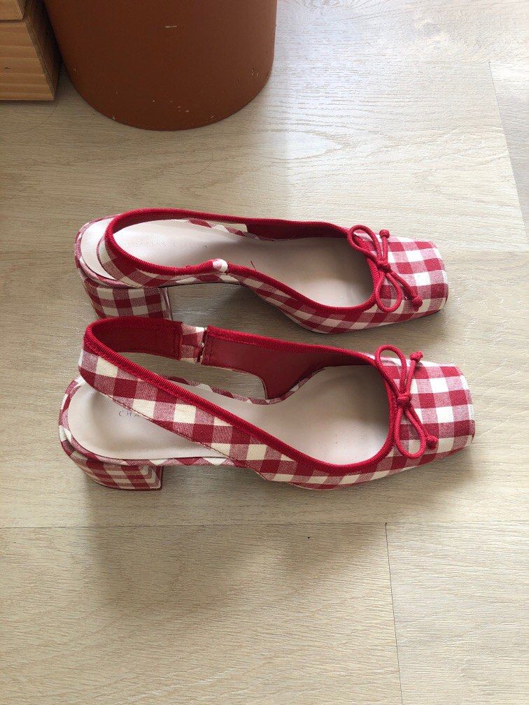 Red Gingham Charles and Keith heels