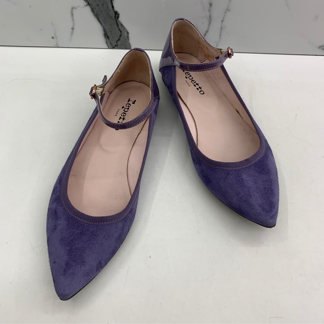 Repetto suede online ballet flats
