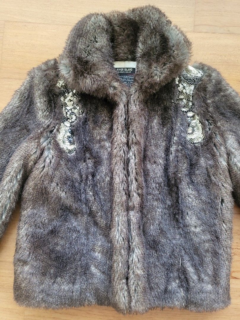 River island top fur jacket