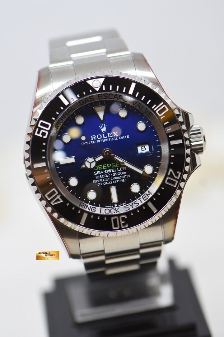 black dial blue bezel