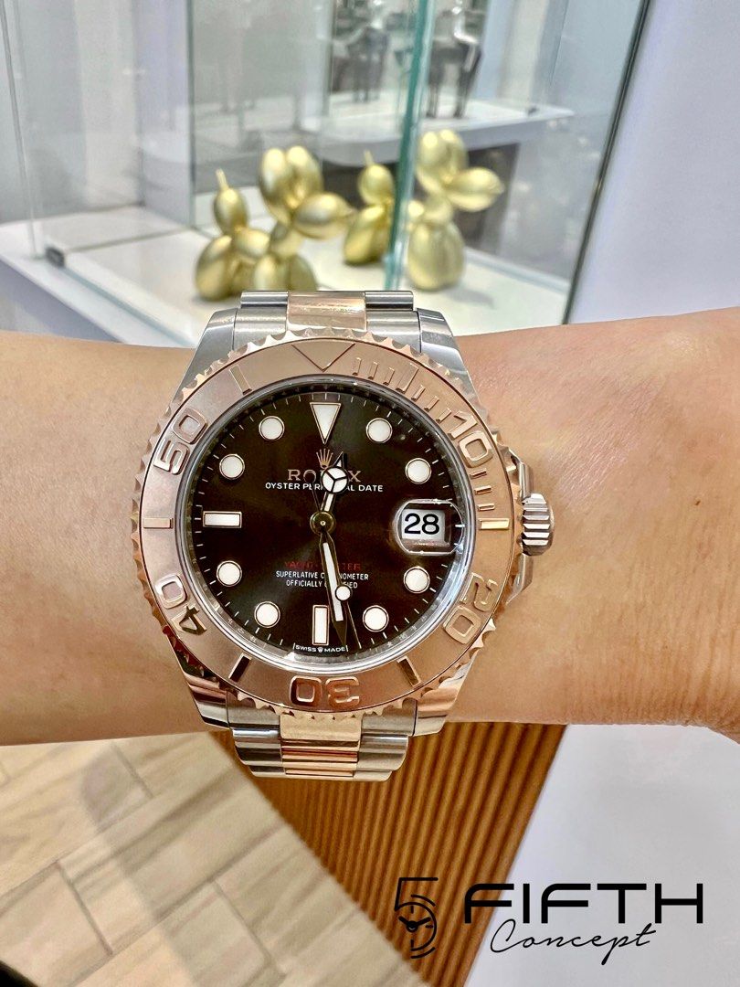 Rolex Yacht Master 268621 Half Rose Gold Choco Dial 37mm Unpolished 2021 Full Set