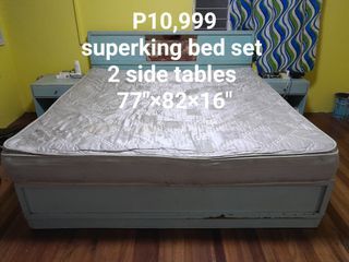 RUSH! DECLUTTERING! Superking bed set w/ 2 side tables & 2 bed frames double size. Marikina