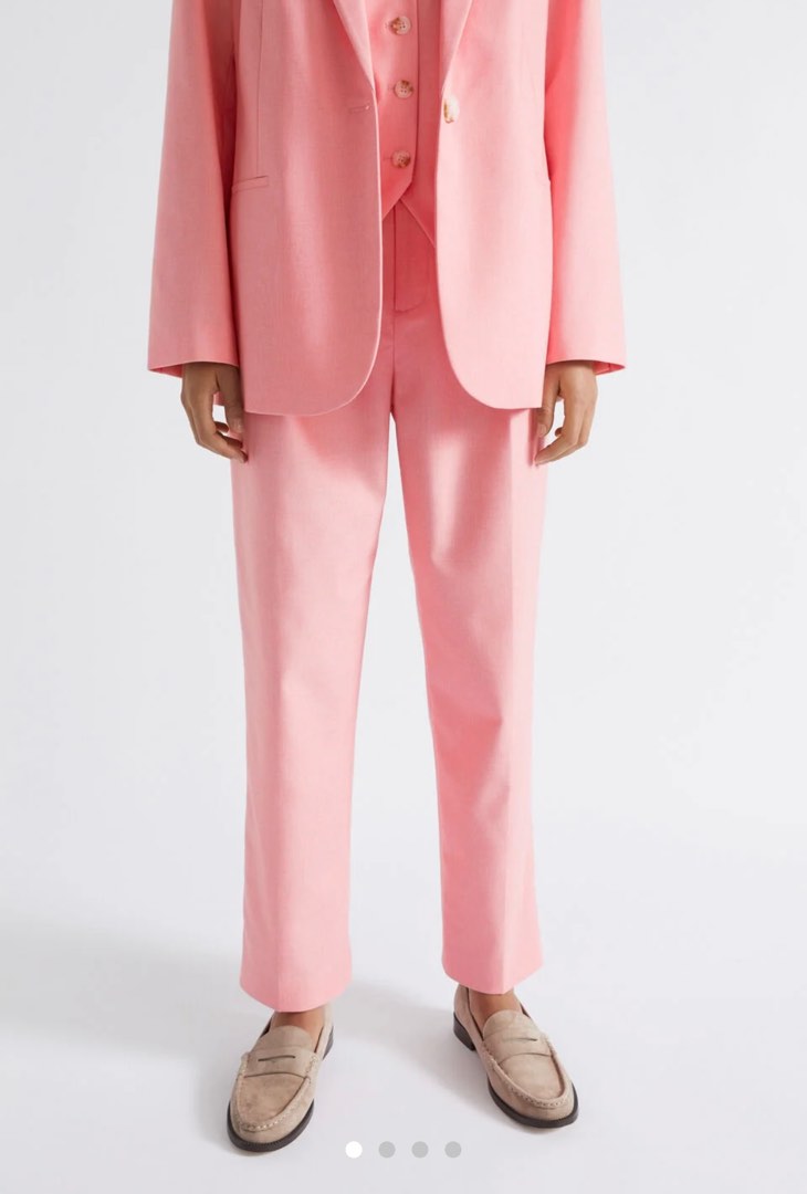 Coral Pink Pant style Straight Maslin Dyed main image 1