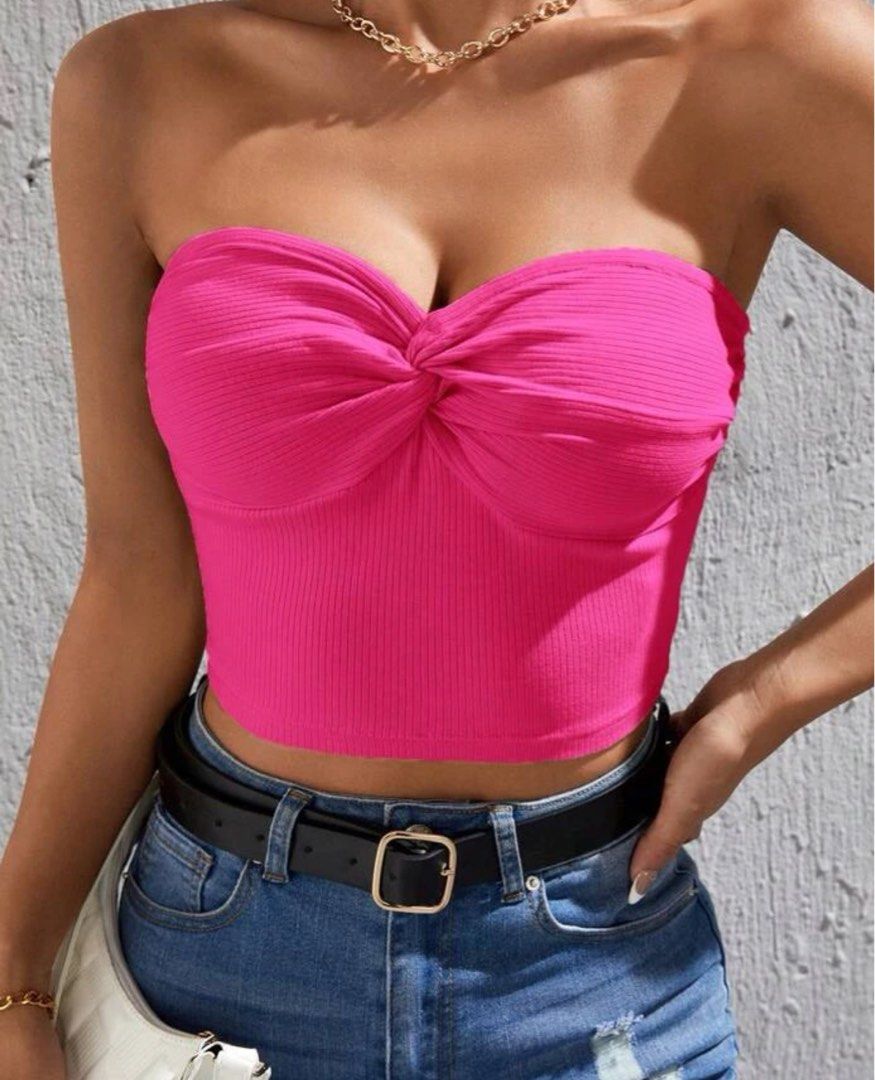 SheIn Women's Strapless Corset Tops Sleeveless Bandeau Bustier Crop Tube  Top, Plain Hot Pink, Medium : : Clothing, Shoes & Accessories