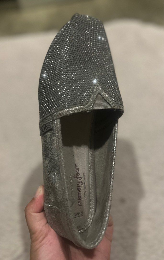Skechers Womens Luxe BOBS Tea Rose in SILVER with stones
