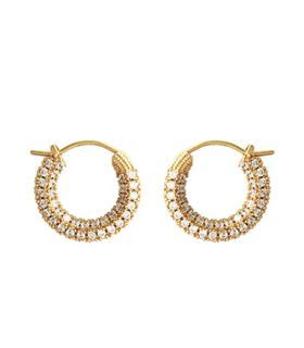 Small gold diamante hoop earrings