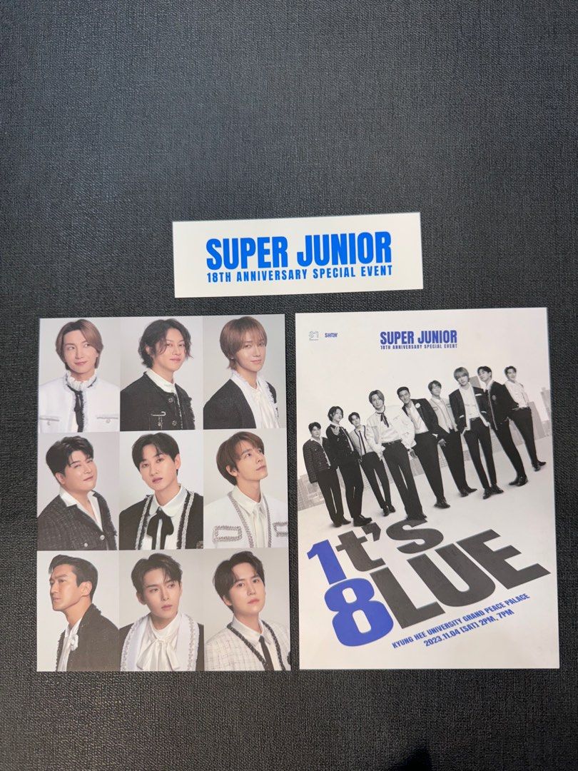 SUPER JUNIOR 18周年1t's 8lue 官方明信片, 興趣及遊戲, 收藏品及