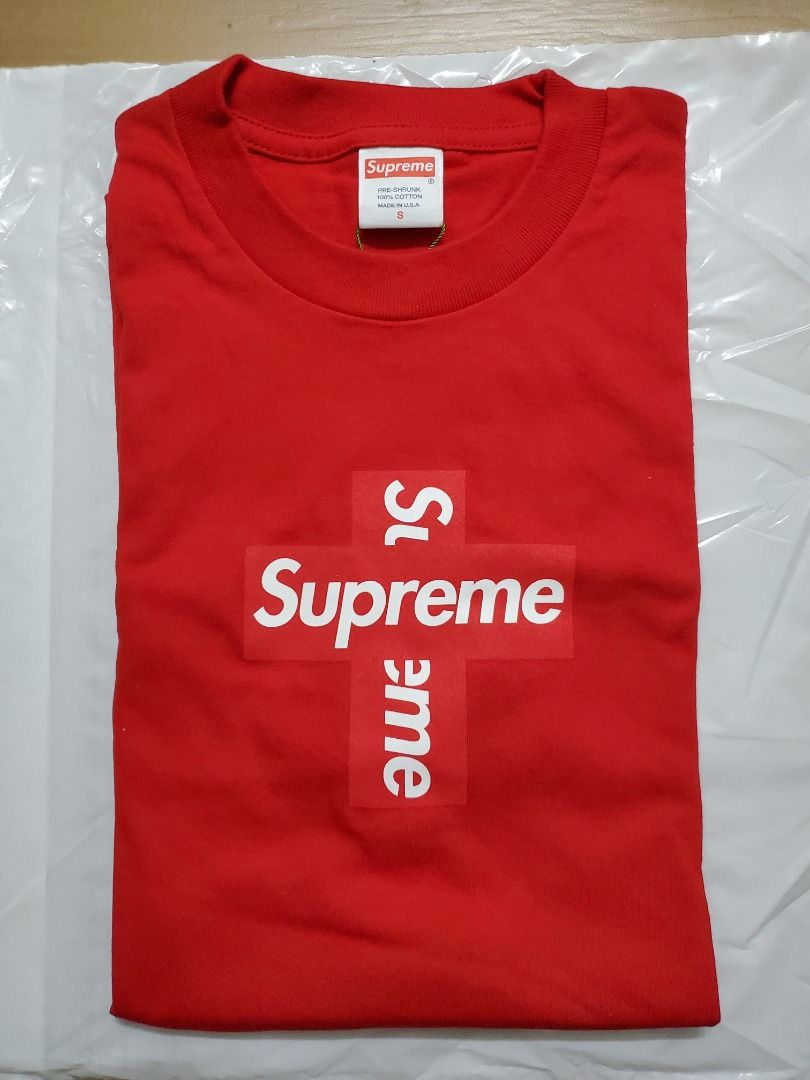 Sサイズ Supreme Cross Box Logo Tee Red Tシャツメンズ