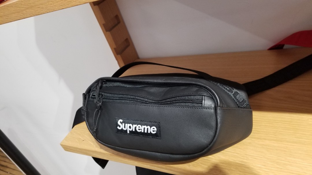 商品一覧 Supreme 23FW Leather Waist Bag Black - バッグ