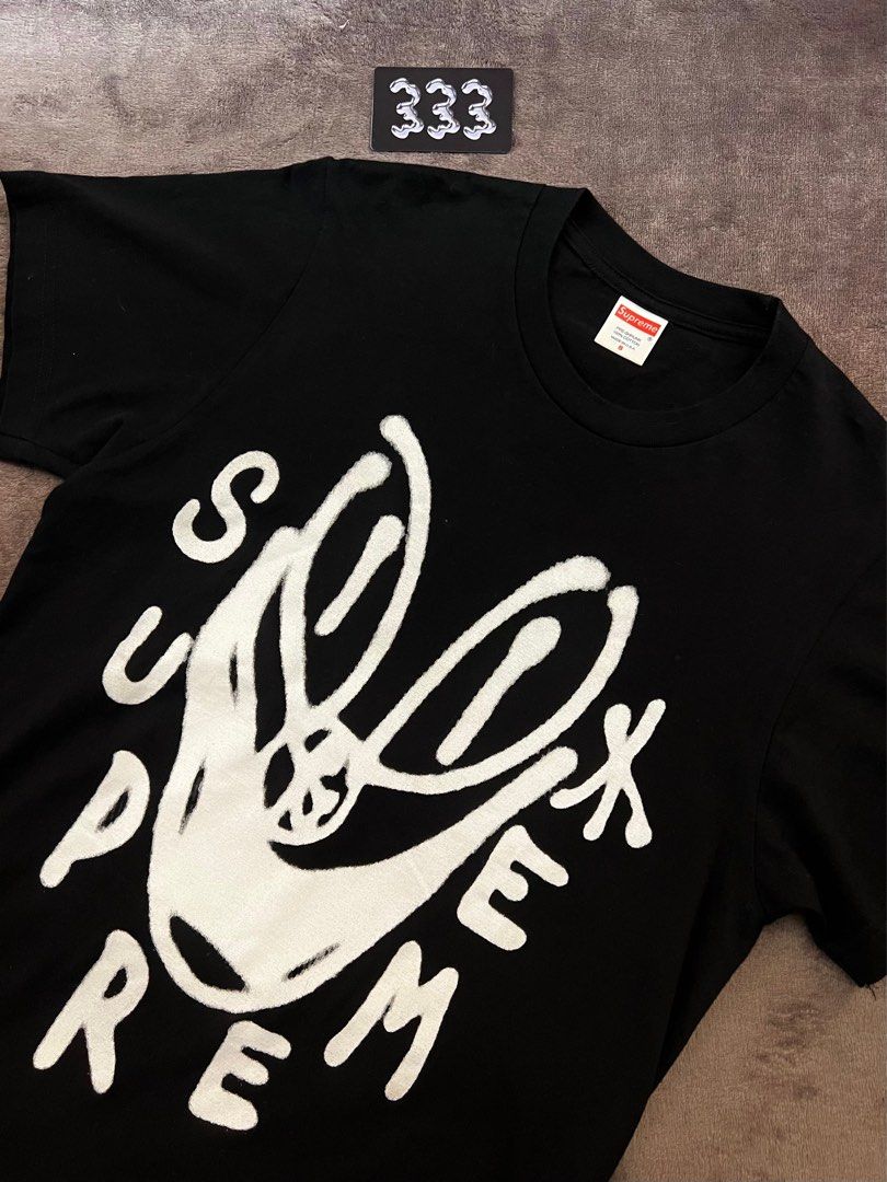 Supreme smile tee top black