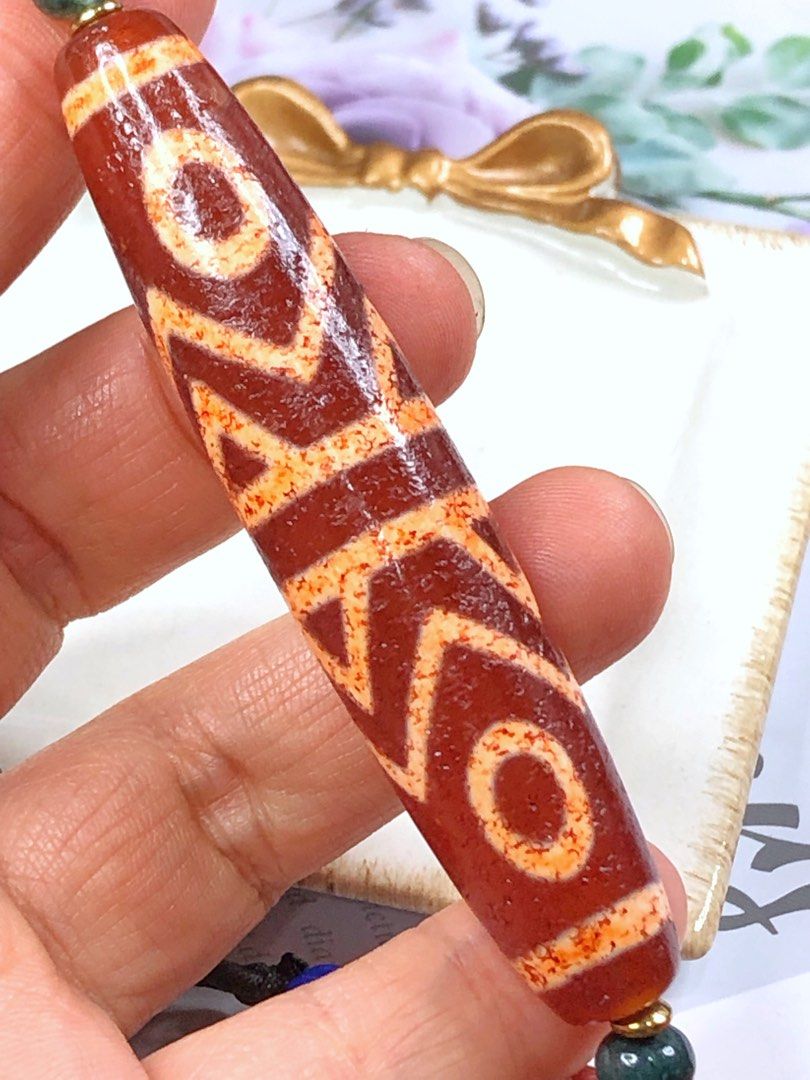 Tibetan Dzi Beads Carnelian Tiger Tooth Six Eyes Dzi Bead