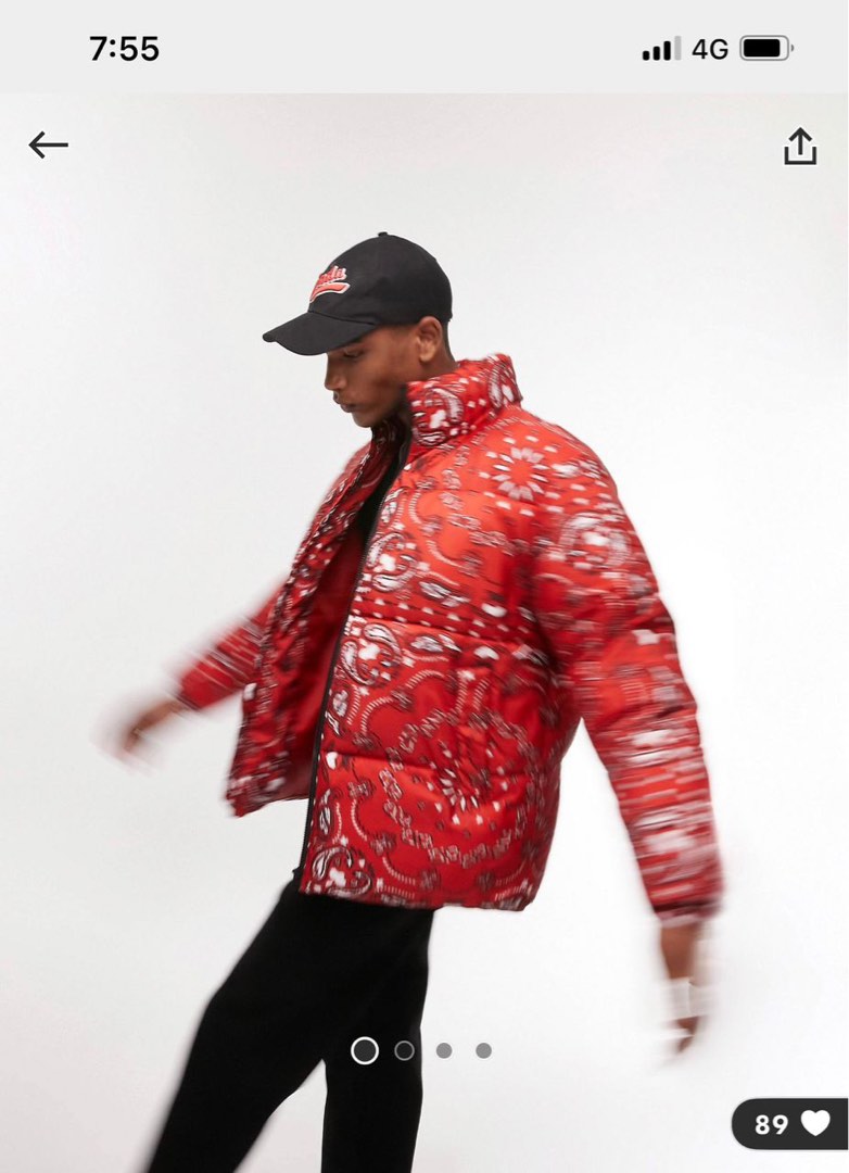 Mens puffer jacket topman on sale