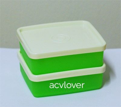 Tupperware Mini Square A Way Away Food Storage Kitchen Containers Light Green 140ml 2
