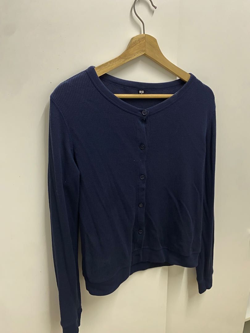 Uniqlo waffle cardigan on sale