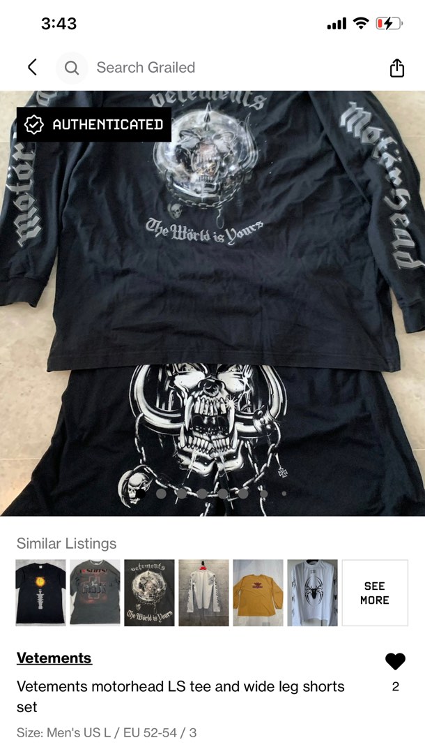 Vetements motorhead discount