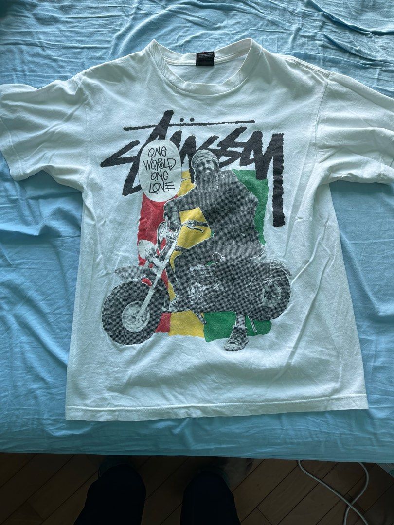 Vintage Stussy x Bob Marley, 男裝, 上身及套裝, T-shirt、恤衫、有領