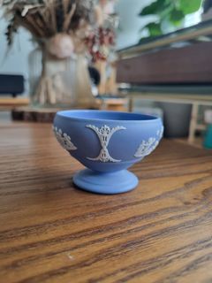 Vintage Wedgwood Light Blue Jasperware Small Footed Bowl