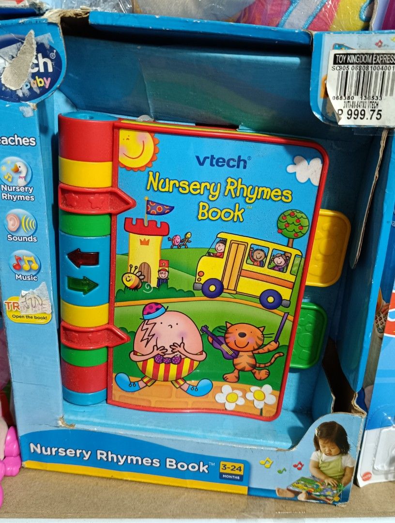 Vtech Nursery Rhymes Book (Category: Infant Playtime) located in Quezon City. Submitted by mhoniqvela04 (Listing ID 1263768529, Image 1). Description: brandnew-working and tested damaged box only! pm for more details.