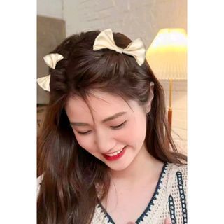 White Cute Bunny Bow Hair Clip