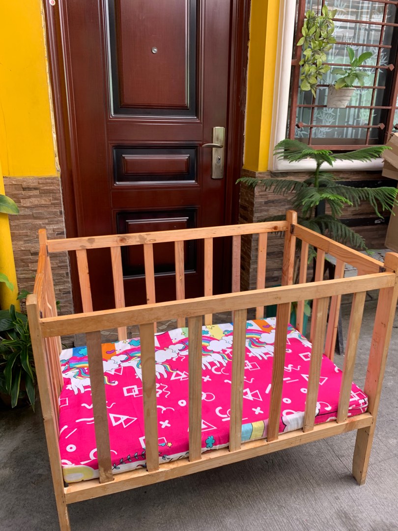 Wooden Crib with foam, Babies & Kids, Baby Nursery & Kids Furniture