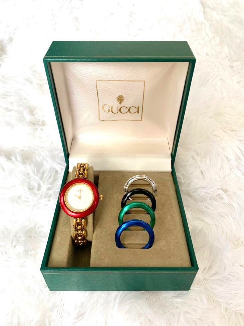 Gucci vintage ladies watch set with interchangeable colored bezels new arrivals