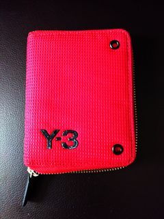 Y-3 Yohji Yamamoto Red Zipper Wallet