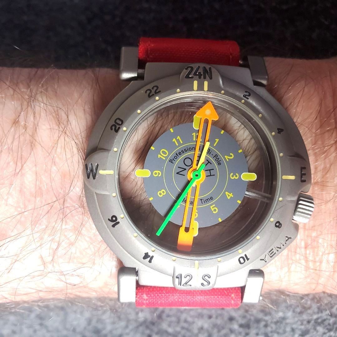 Yema limited edition Bi pole Duopoly Expedition Watch with red