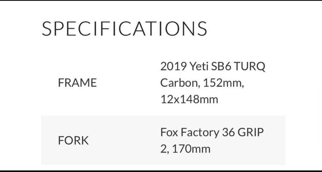 Yeti sb6 shop size chart