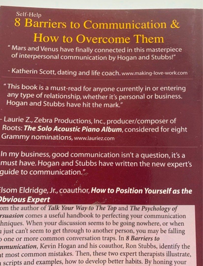 8 Barriers to Communication and How to Them Book, Hobbies