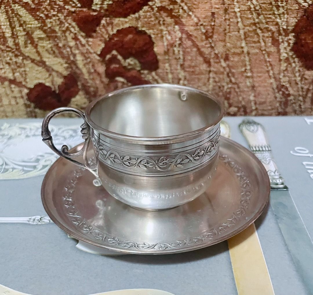 法國950純銀咖啡杯碟，口徑約6釐米，高約6釐米，碟直徑約1, 汽車配件