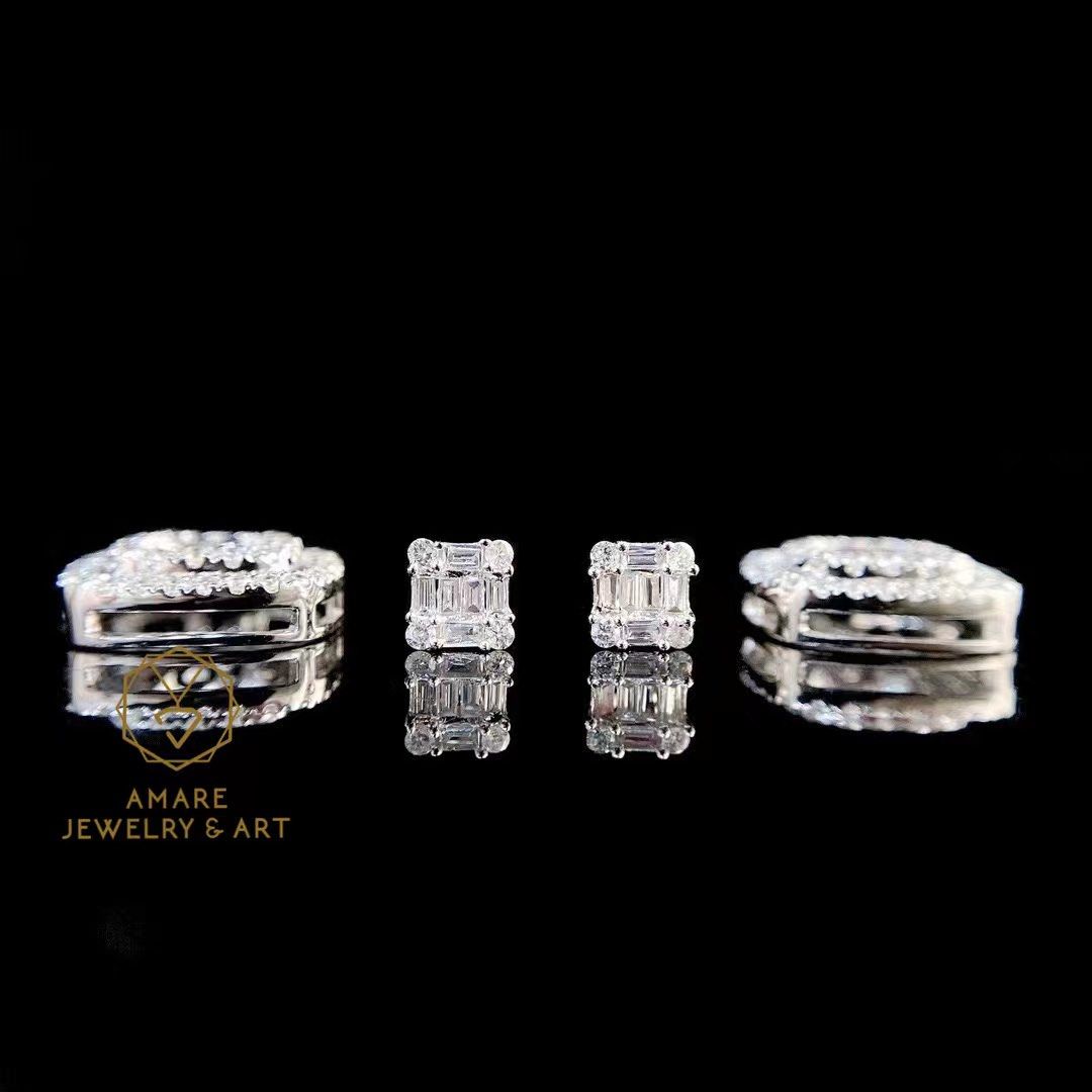 Pie Cut 60ct Diamond Emerald Cut Pie Solitaire N Baguettes CT