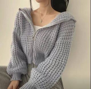 韓國慵懶風針織開衫毛衣
