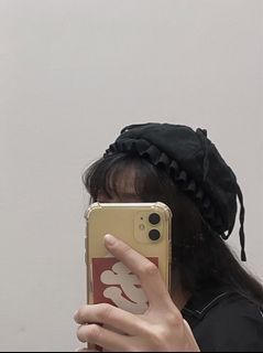 日系荷葉邊小帽子 綁繩帽 木耳邊